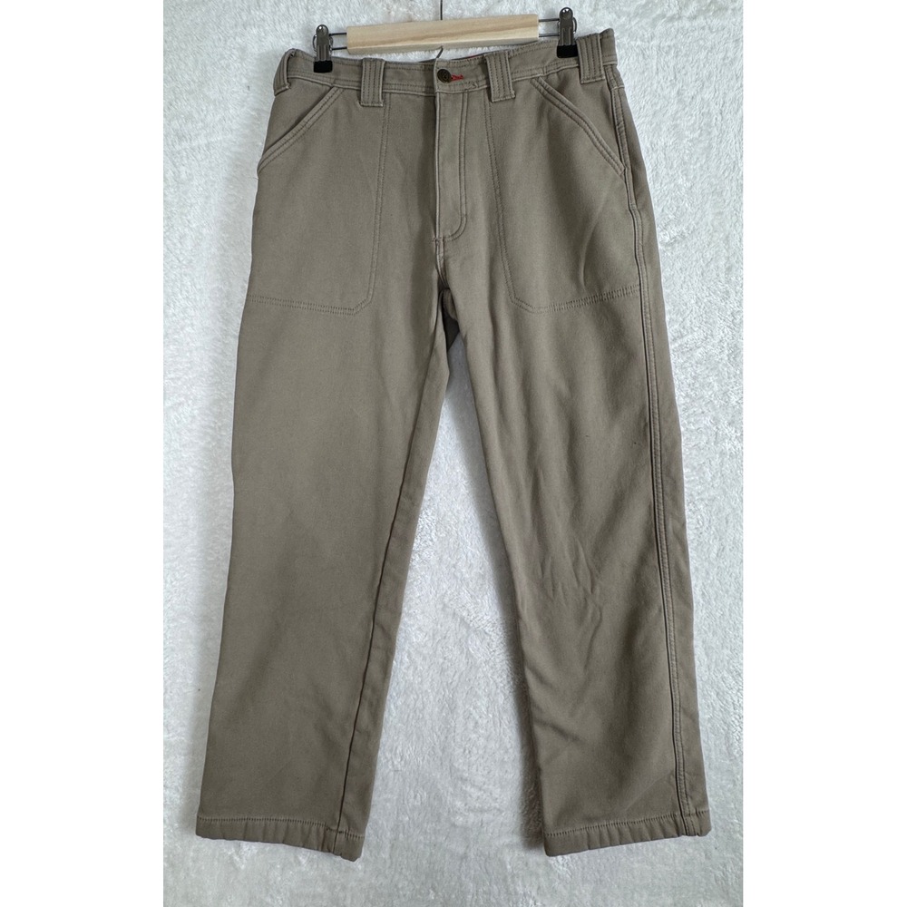 Coleman Utility Pants Khaki Canvas Fleece Lined Work Outdoor Mens 32x26 1/2